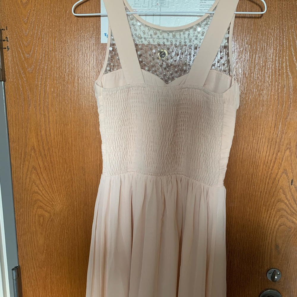 Light Pink Chiffon Prom Bridesmaid Formal Gown